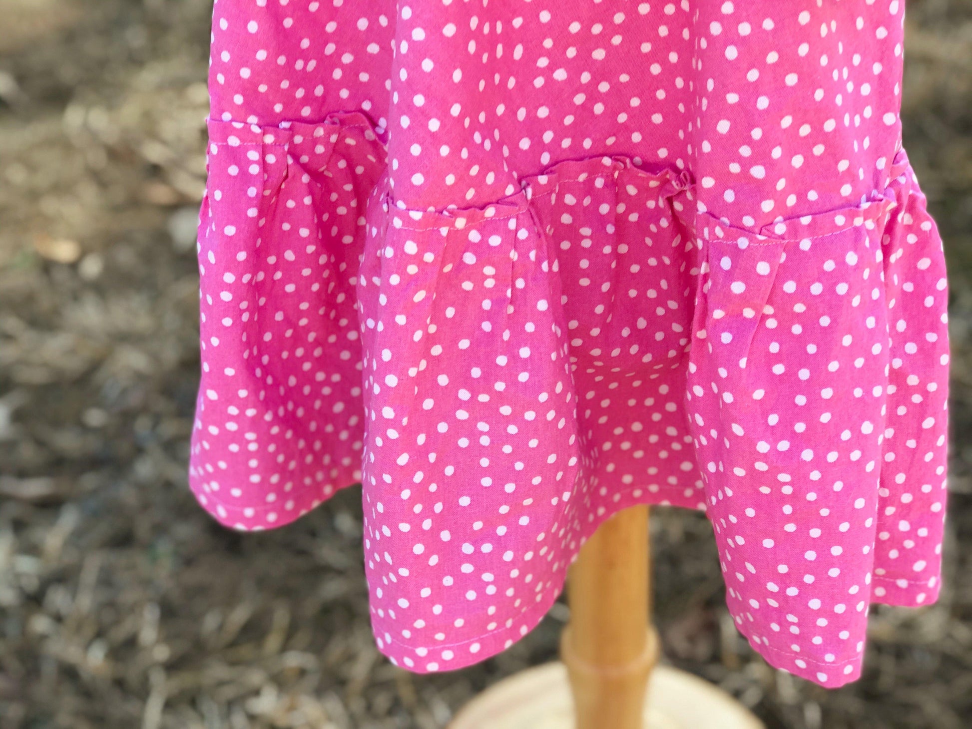Pink Polkadot Modern Prairie Skirt-Modesty n Mind-Girls' Clothing,Grow-with-me Clothing,Made to Order