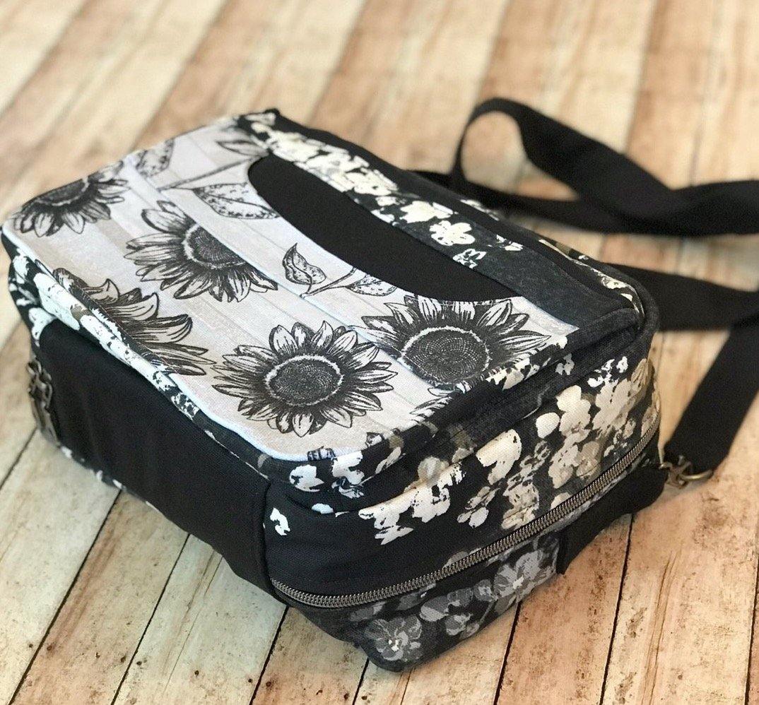 Floral & Gray Bible Bag-Modesty N Mind-Side of Bag