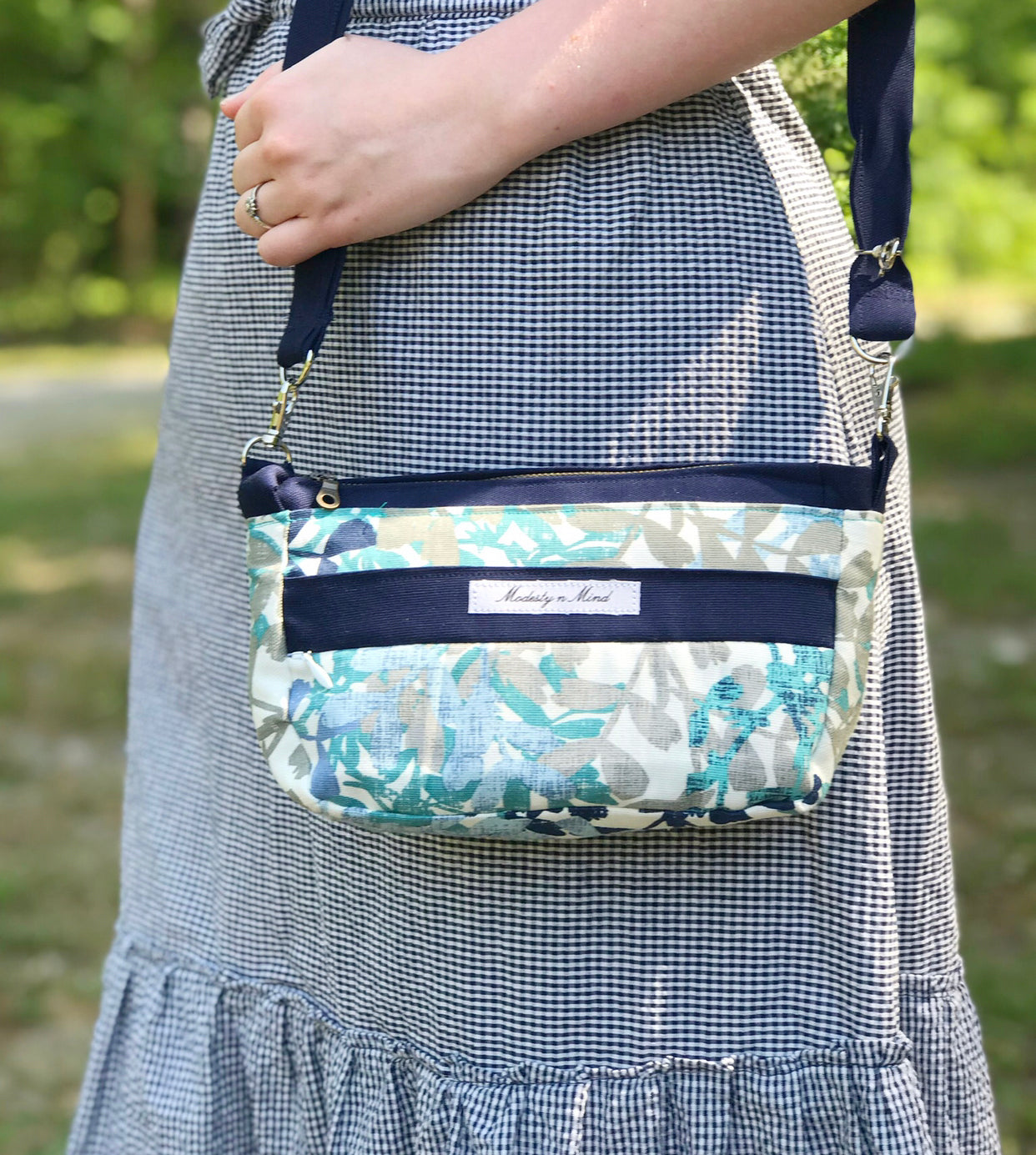 Teal Blue Gray Casual Wristlet