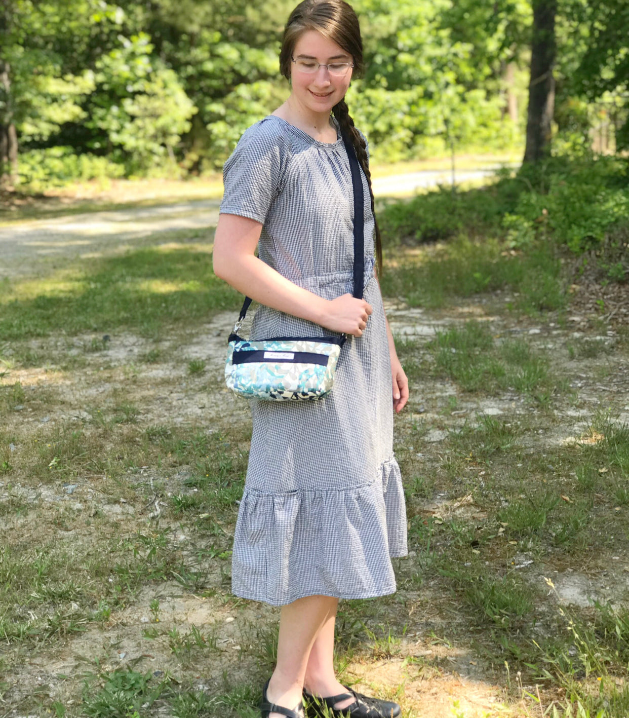 Teal Blue Gray Casual Wristlet