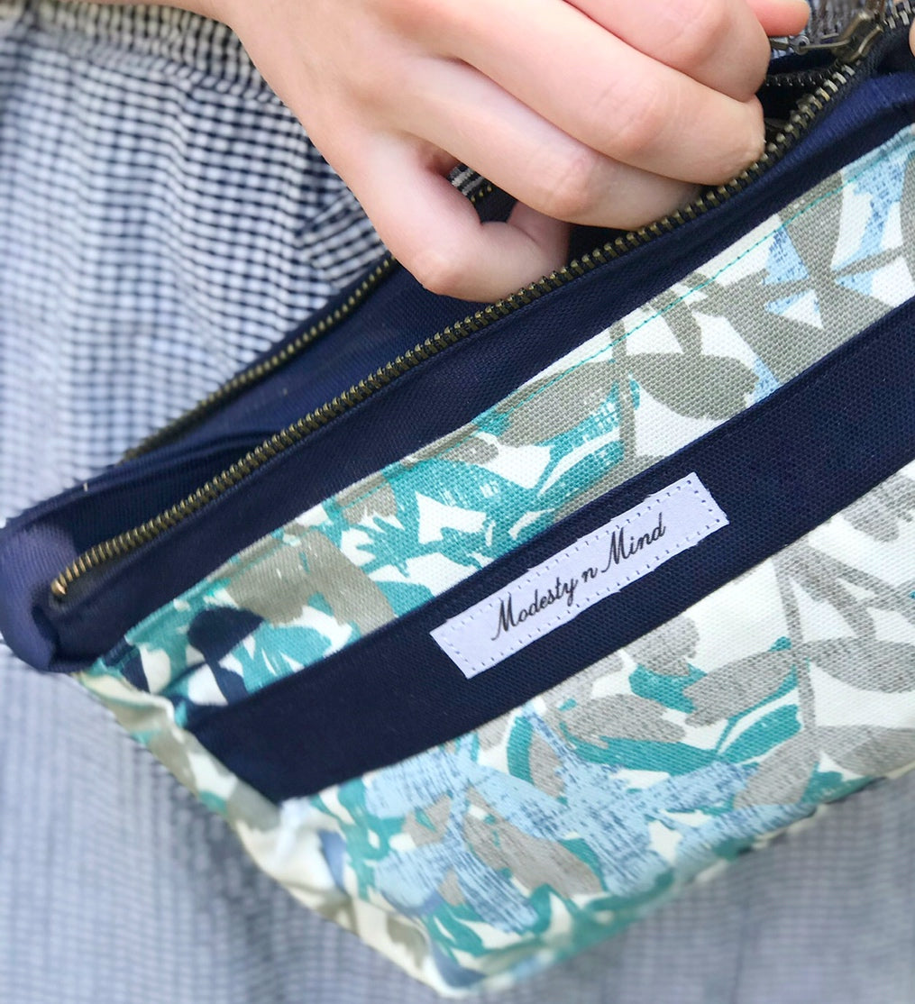 Teal Blue Gray Casual Wristlet