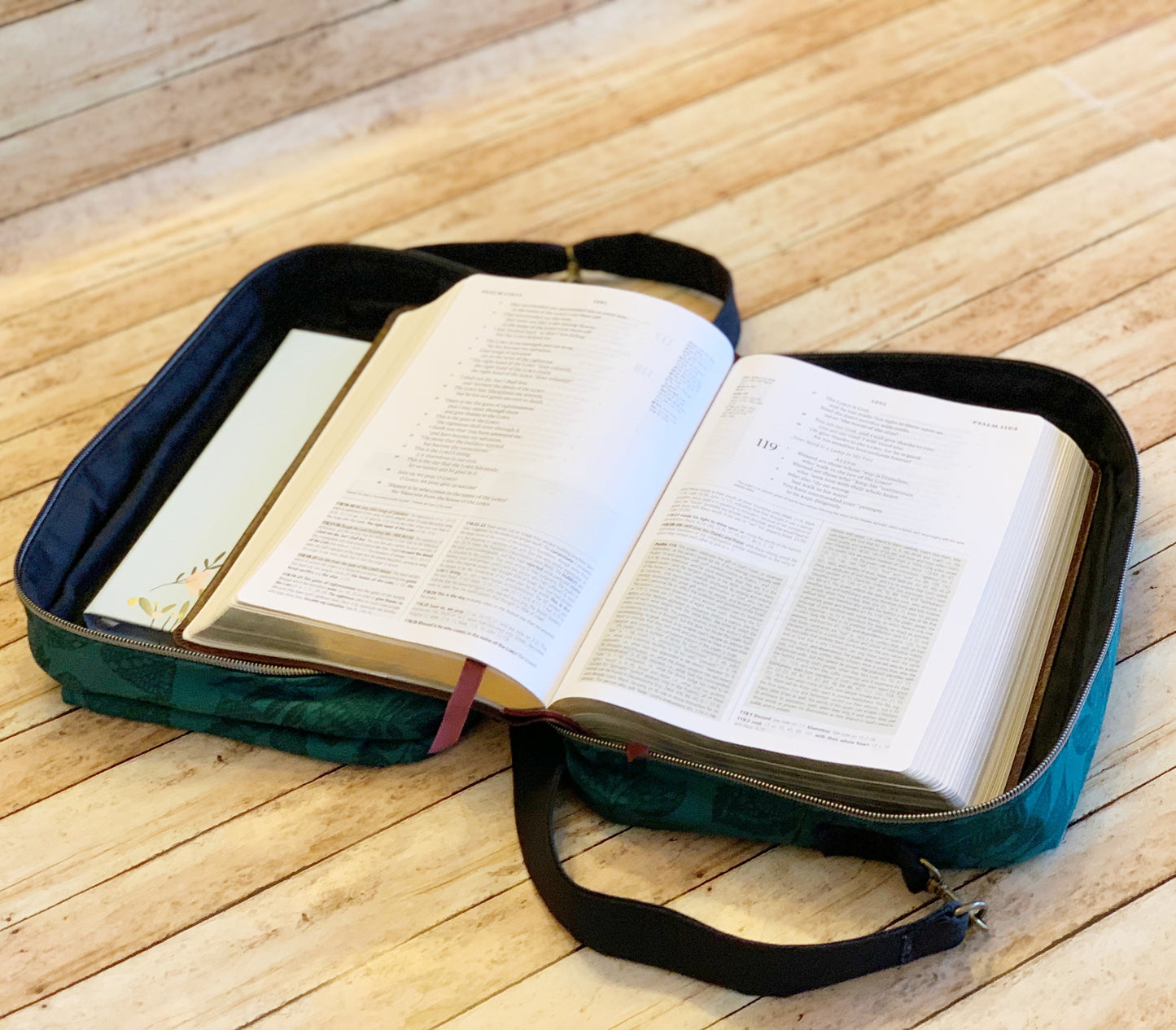 Green & Black Foliage Bible Bag