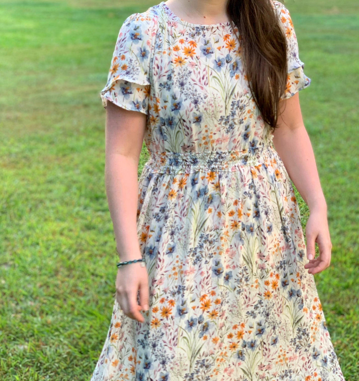 Floral-full Smocked Dress