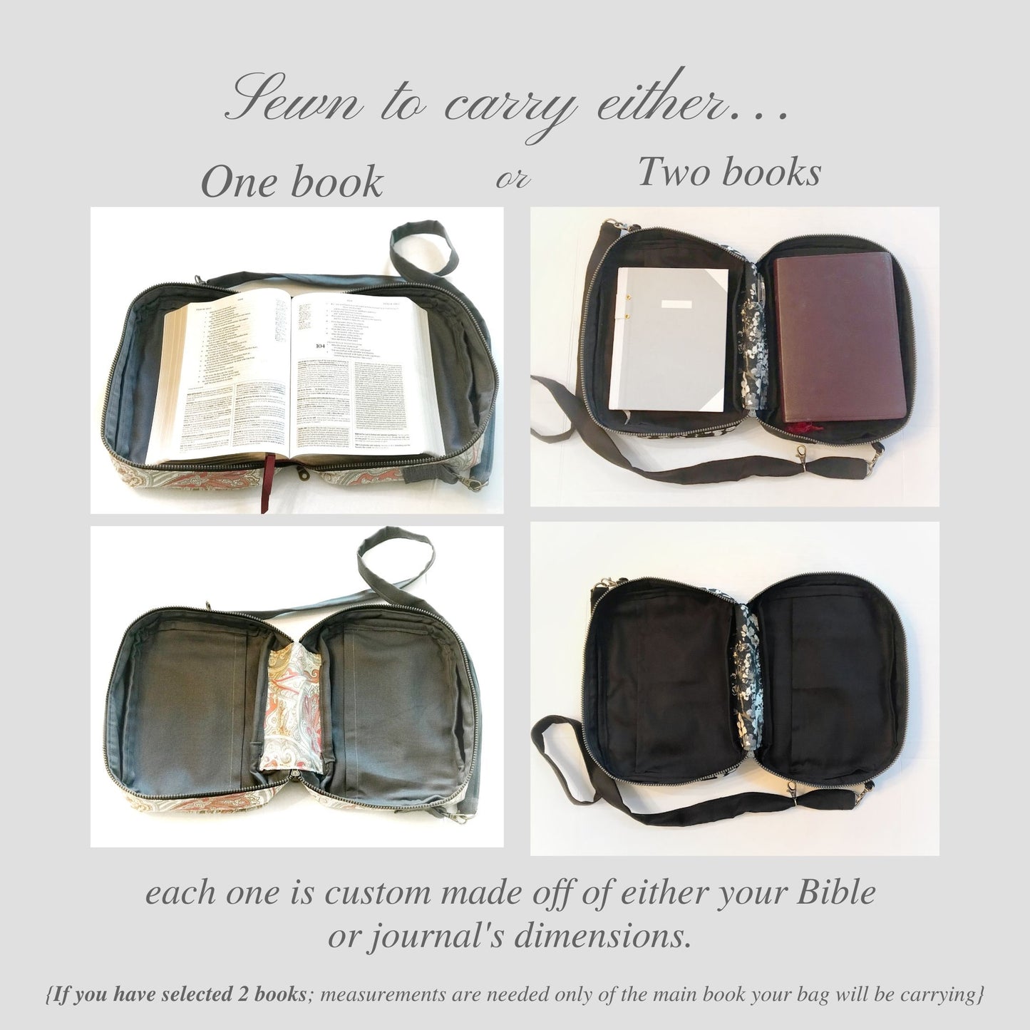 Black Floral Bible Bag + Wristlet Set