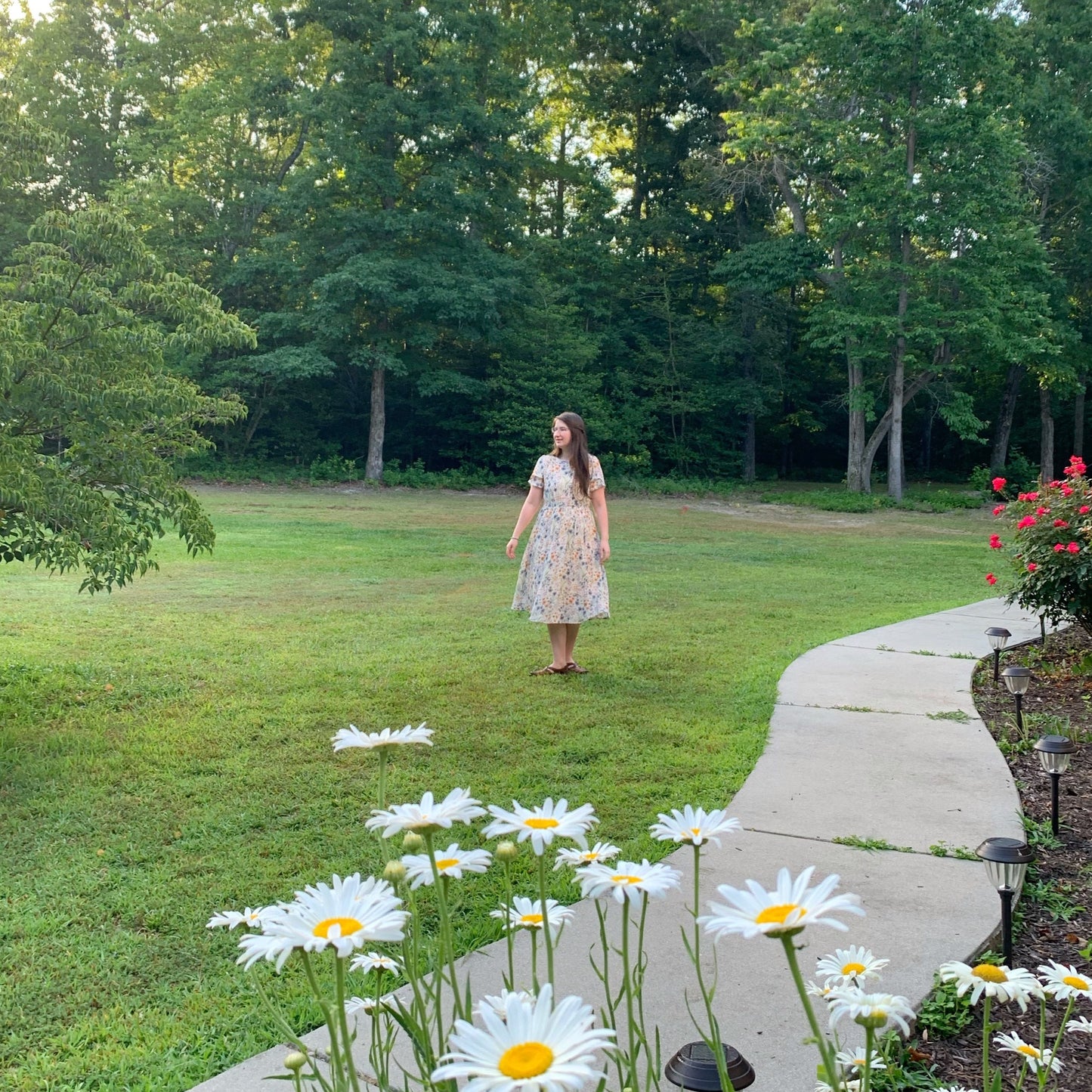 Floral-full Smocked Dress