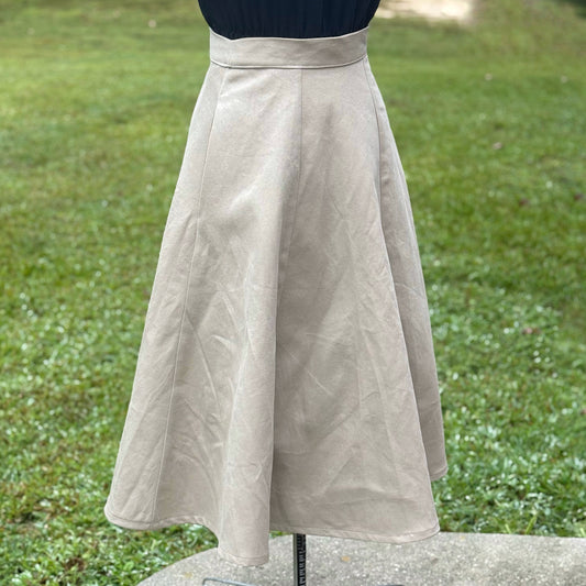 Preorder | Khaki Maxi Length Evelyn Style Skirt