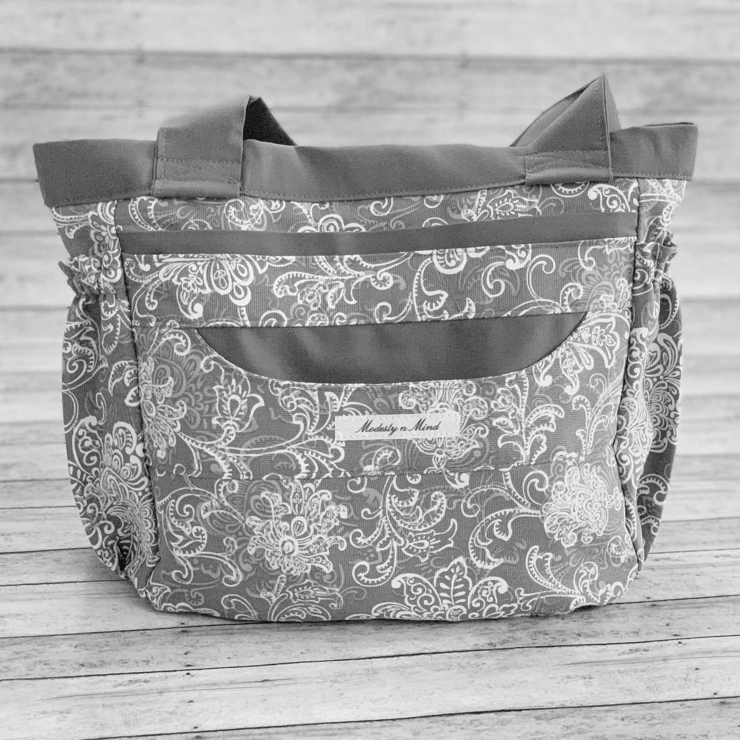 Black Floral Mini Everything Tote