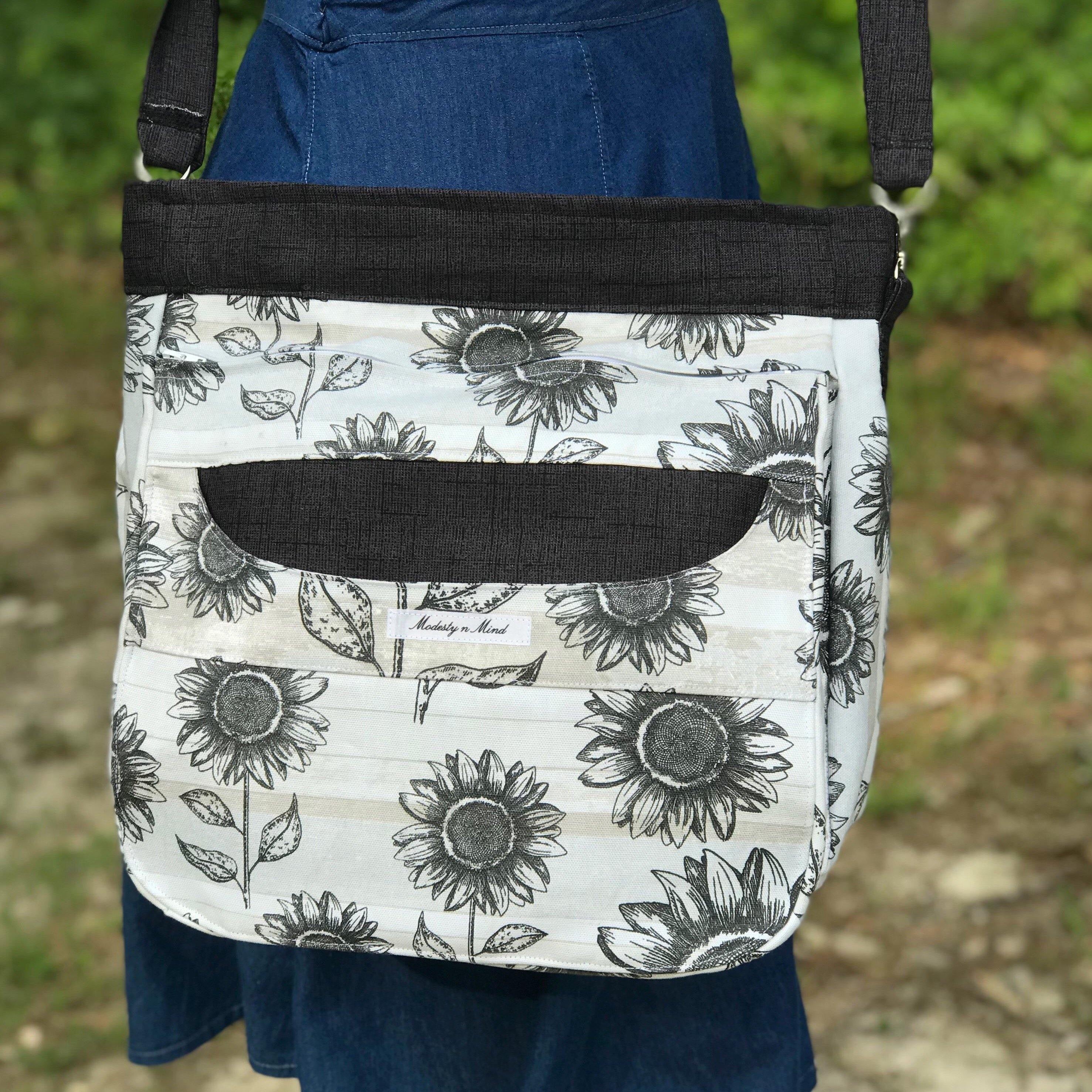 Canvas Totes with Pockets | Blue Floral Everything Tote – Modesty n Mind