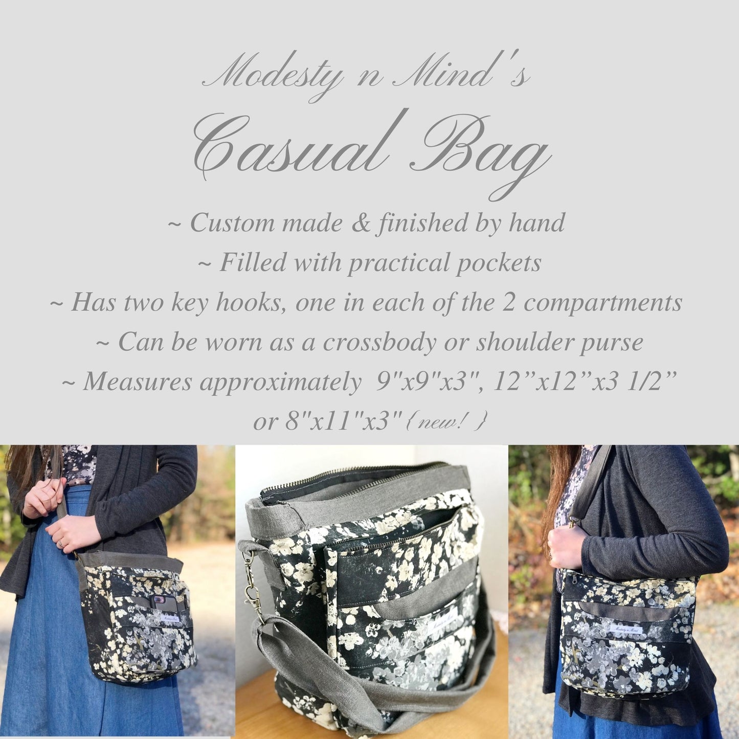 Coral & Gray Casual Bag