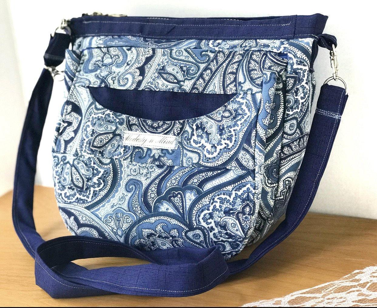 Blue Casual Bag-Modesty n Mind-Made to Order,Purses