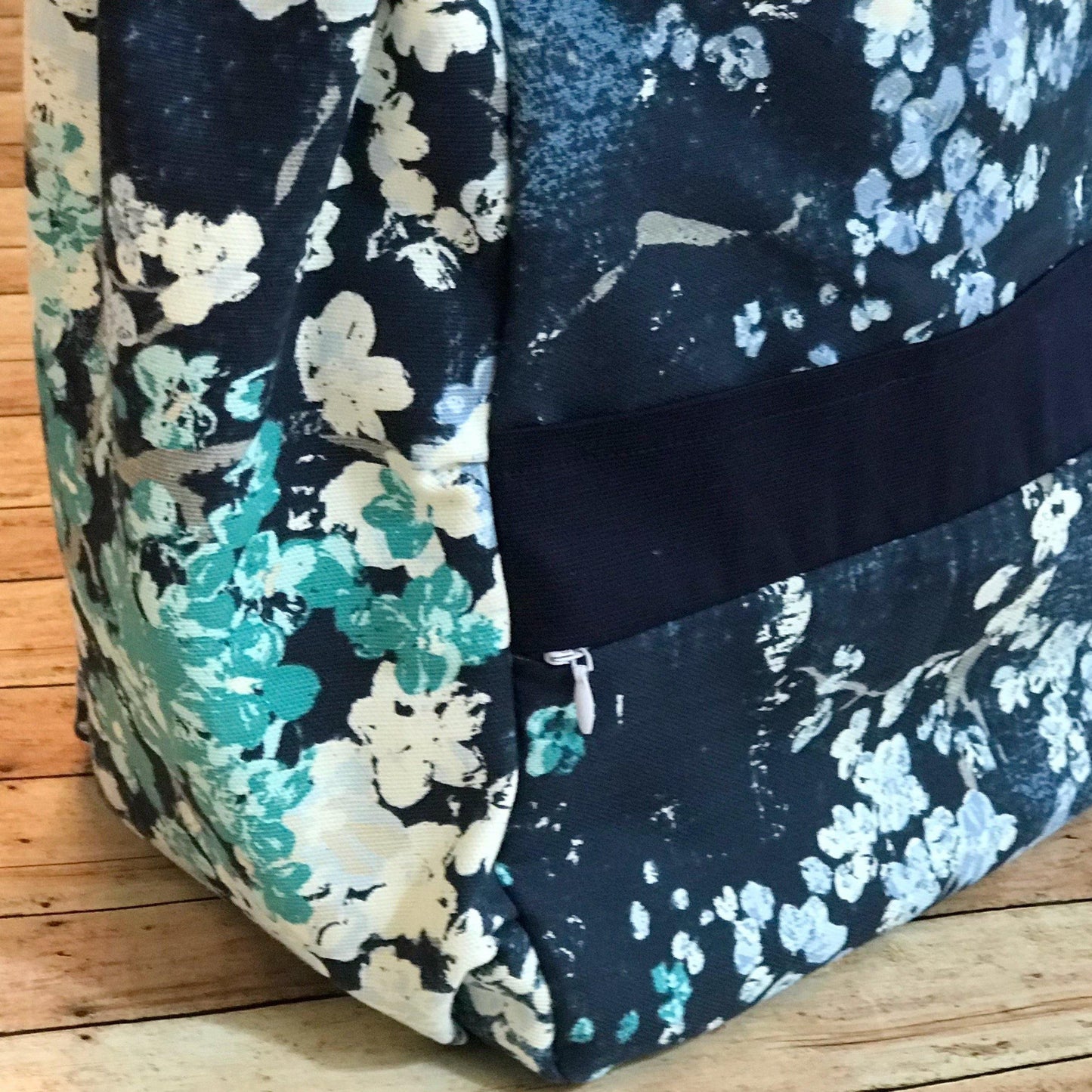 Blue Floral Everything Tote-Modesty n Mind-Made to Order,Tote Bags