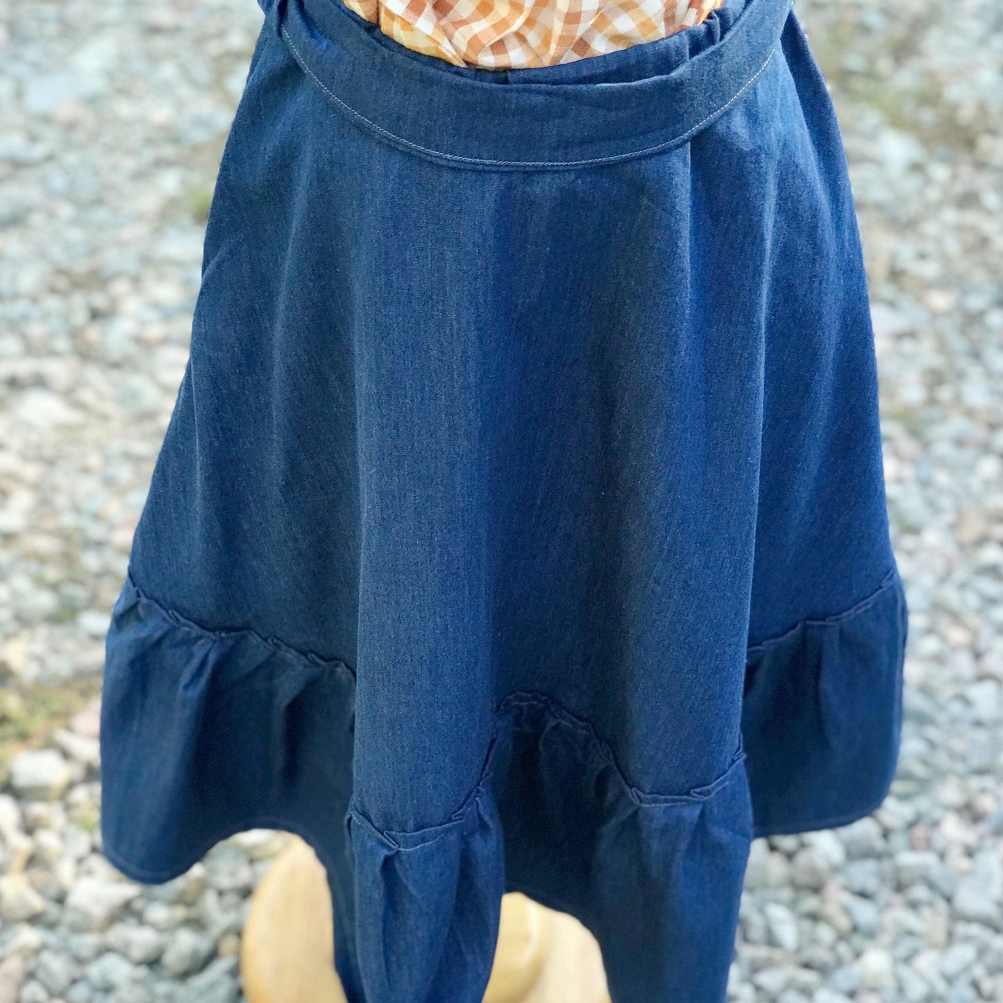 Denim Modern Prairie Skirt-Modesty n Mind-Girls' Clothing,Grow-with-me Clothing,Made to Order