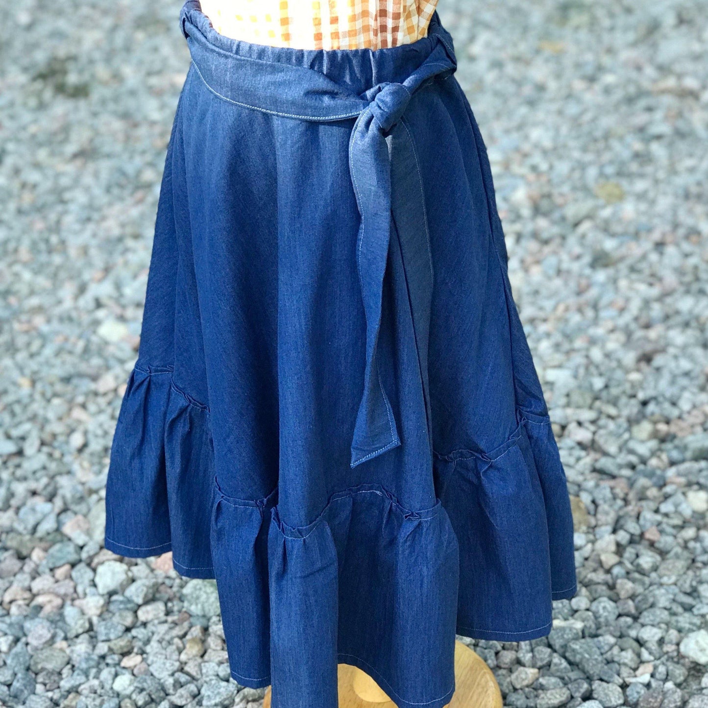 Denim Modern Prairie Skirt-Modesty n Mind-Girls' Clothing,Grow-with-me Clothing,Made to Order