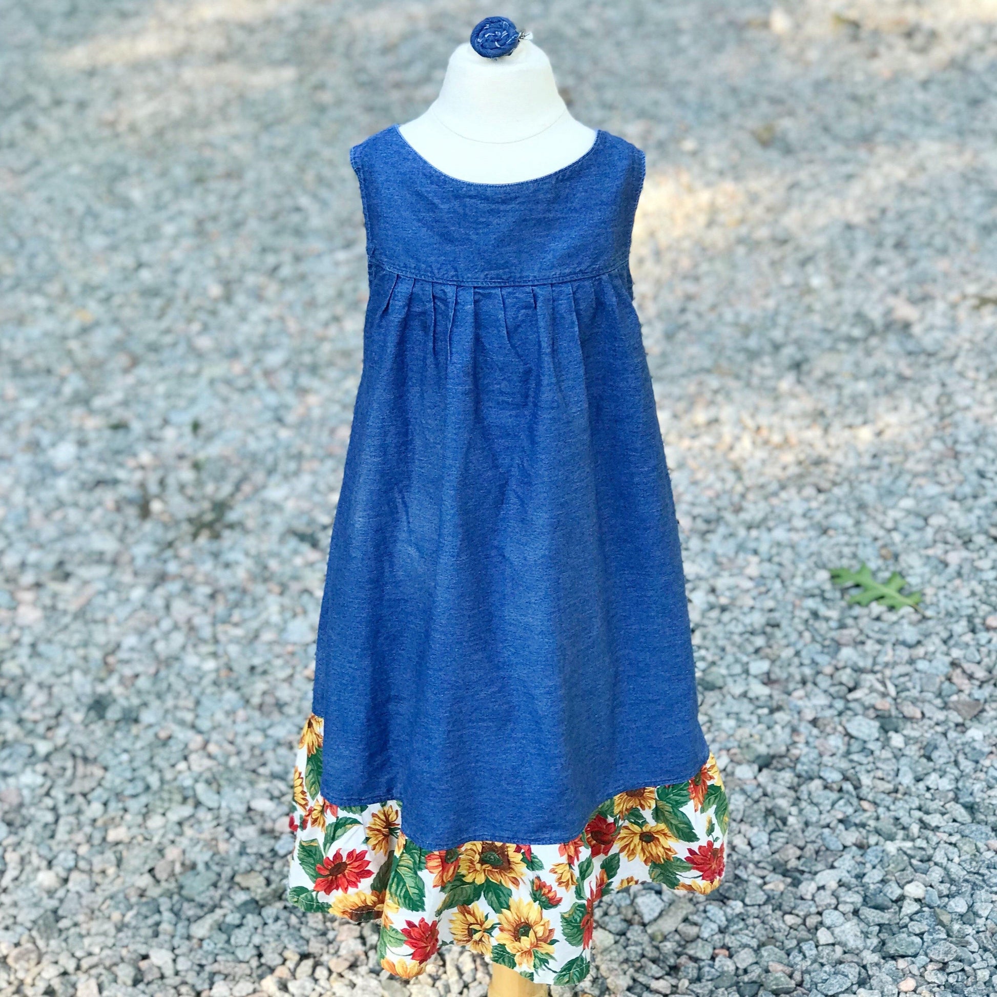 Denim & Sunflower Elinor Shirt-Dress-Modesty n Mind-Girls' Clothing,Grow-with-me Clothing,Made to Order