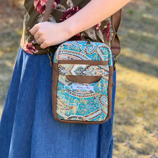 Ready to Ship | Brown & Teal Simple Crossbody