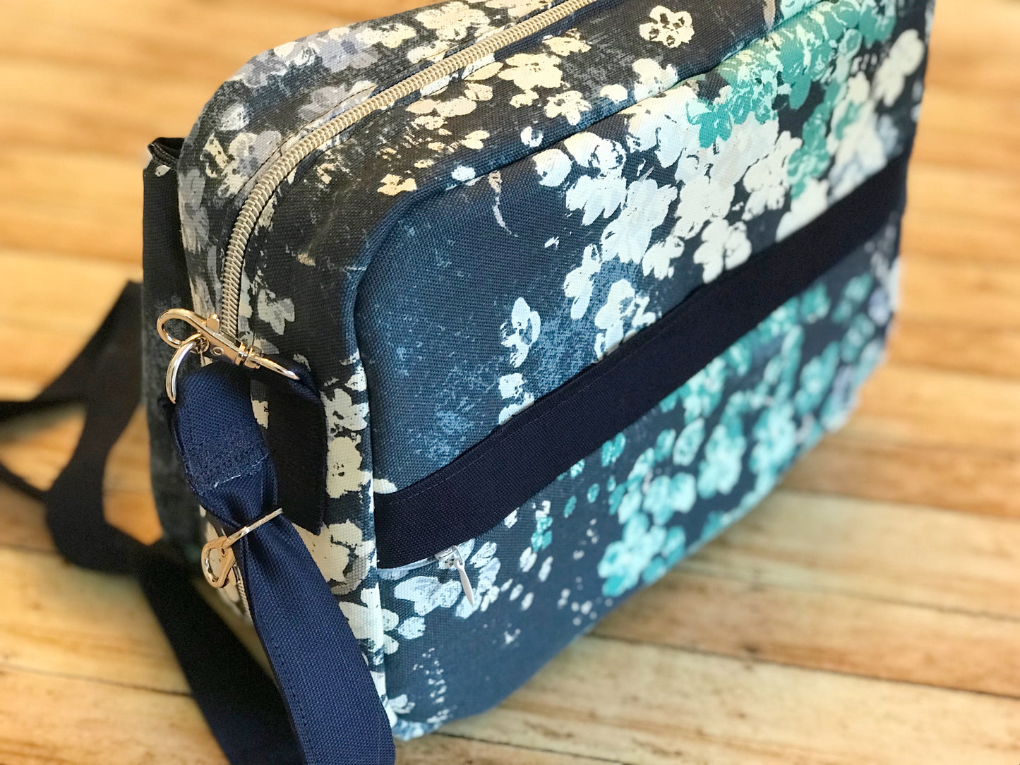 Blue Floral Bible Bag