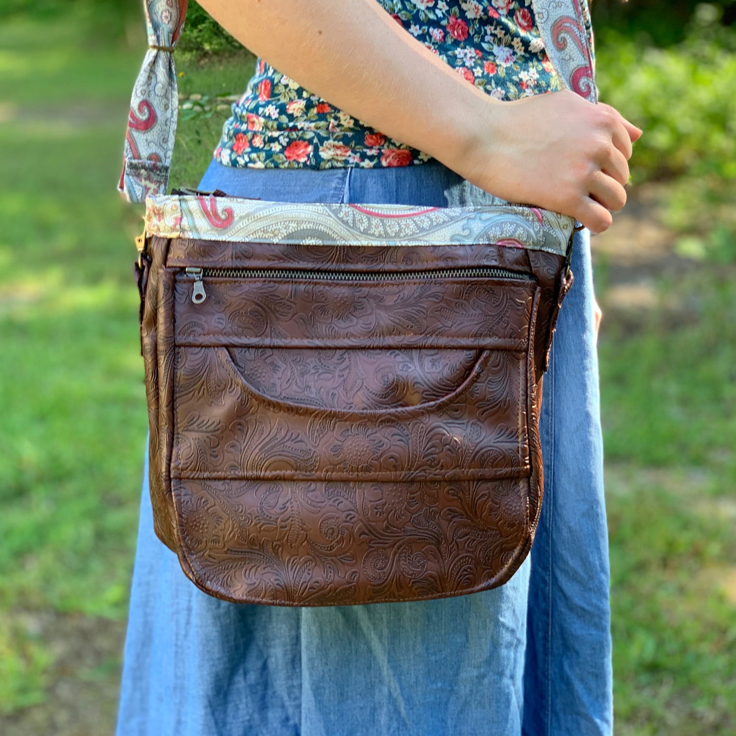 Ready to Ship | Embossed Faux Leather Casual Bag