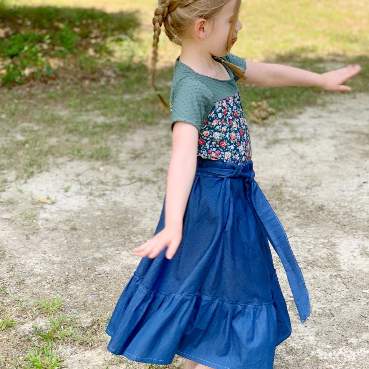 Girls' Adjustable Denim Modern Prairie Skirt