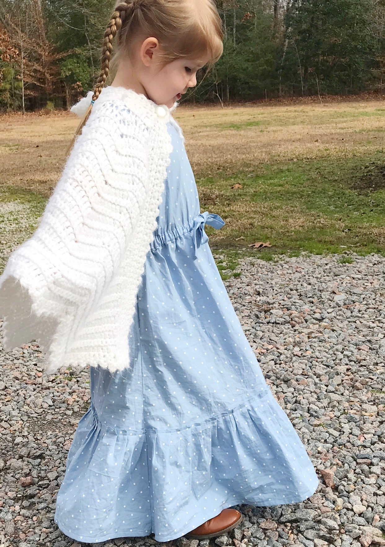 Girls’ Polkadot Modern Prairie Style Dress