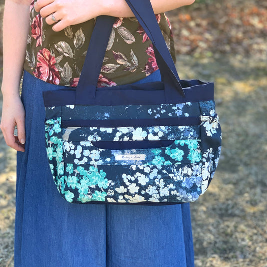 Blue Floral Mini Everything Tote