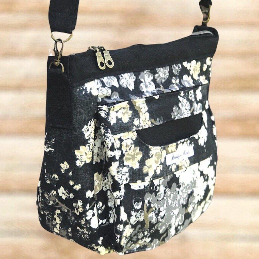 Floral & Black Casual Bag-Modesty N Mind-Made to Order,Purses
