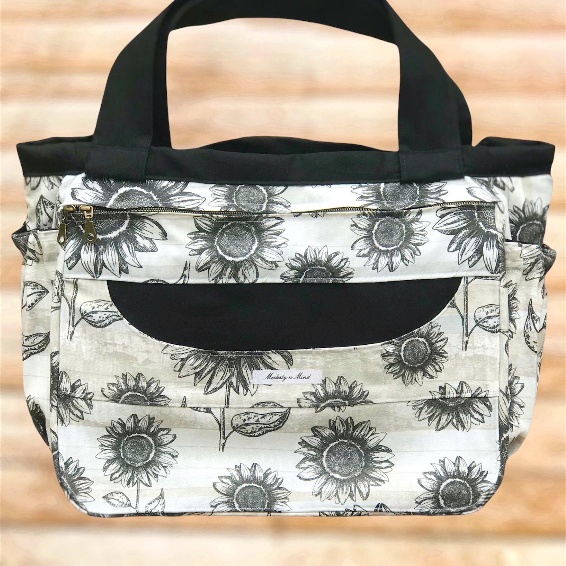 Sunflower Everything Tote-Modesty n Mind-Made to Order,Tote Bags