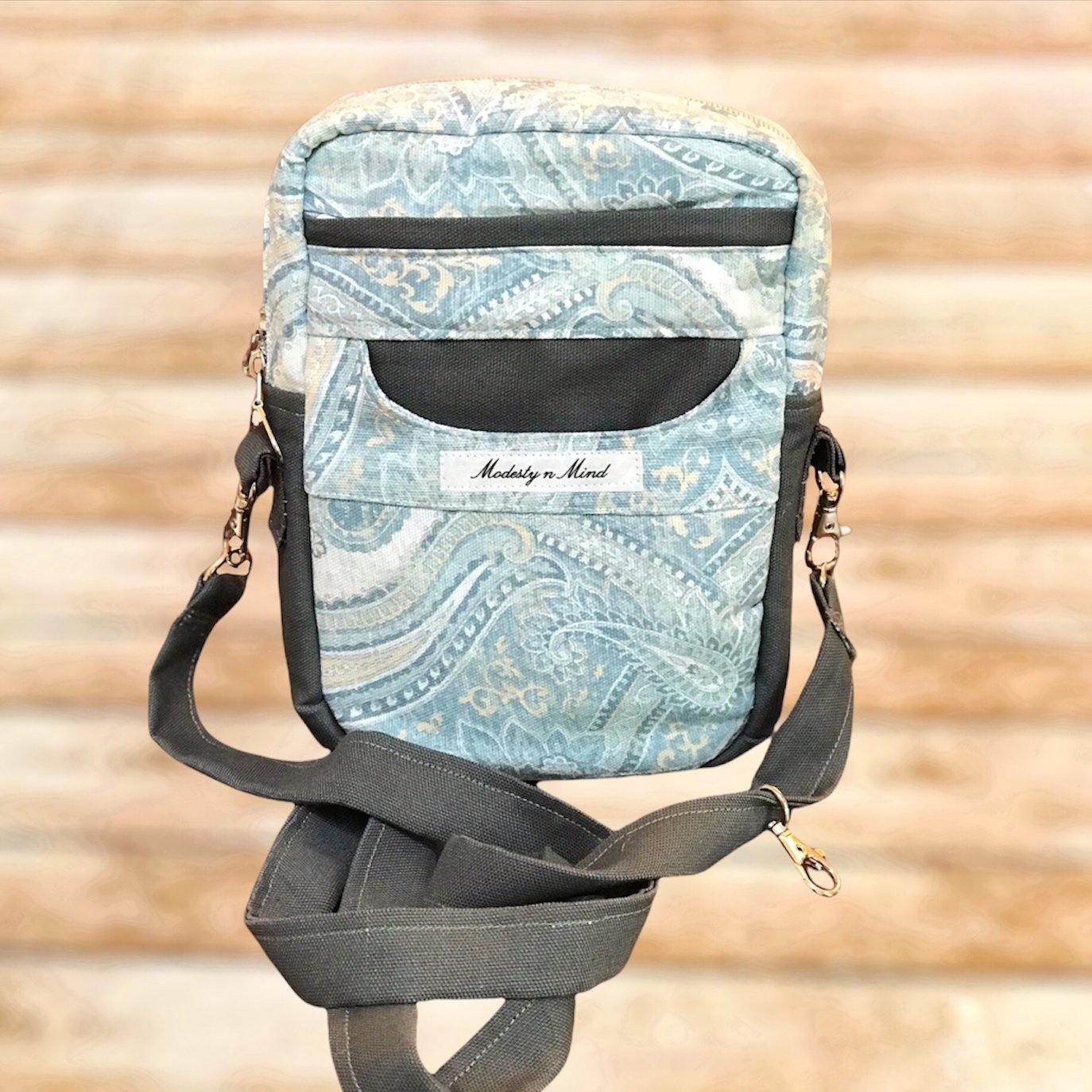 Teal & Gray Simple Crossbody-Modesty n Mind-Purses,Ready to Ship